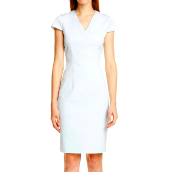 Ted Baker Kloee V Neck Pencil Dress in Light Blue, Size 4